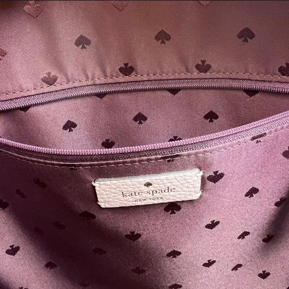 Kate Spade Tote ♠️ Hayes Medium Pebbled Leather with Zipper Top in Pink Chalk - Picture 5 of 7